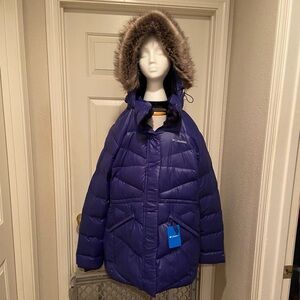 NWT Women's Columbia Peak to Park II Mid Jacket size 2X Blue Detachable Hood